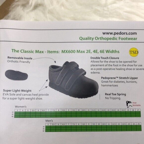 Black Pedors classic MAX stretch Double strapped Velc men’s 9 6E women’s 11 6E - Picture 16 of 16